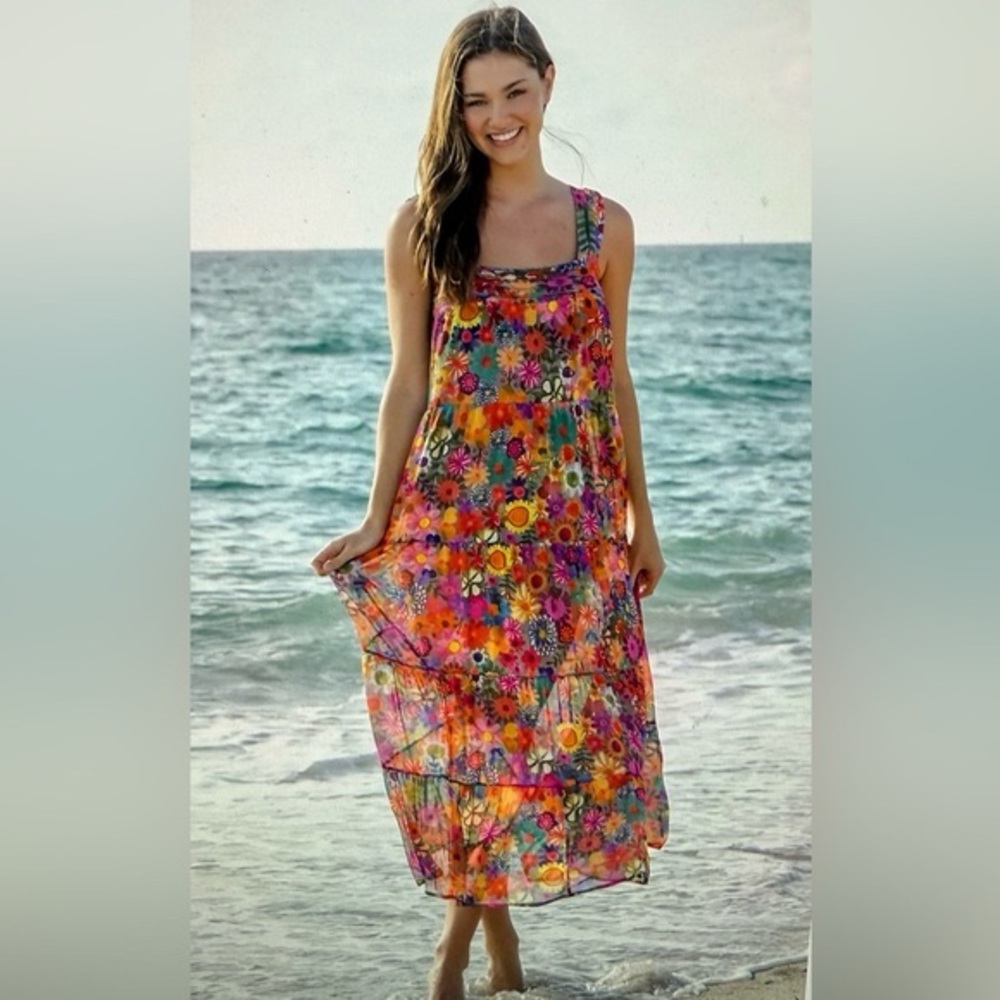 Vibrant Natural Life Floral Maxi Dress